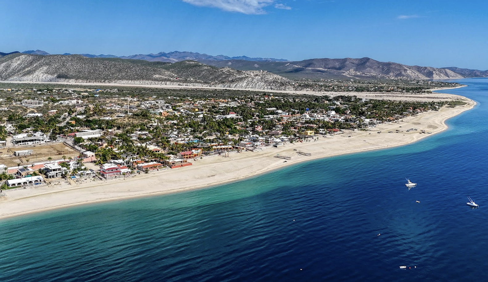 Aerial view of Los Barriles and the Sea of Cortez in Baja California Sur